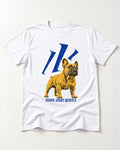 Frenchie Stand Apart Quietly T-Shirt in White, flat lay product photo