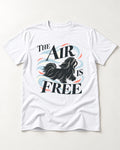 The Air Is Free Shih Tzu T-Shirt in White, flat lay product photo