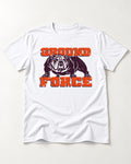 Ground Force English Bulldog T-Shirt in White, flat lay product photo