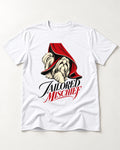 Tailored Mischief Shih Tzu T-Shirt in White, flat lay product photo