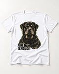 Rottweiler One Mark Enough T-Shirt in White, flat lay product photo