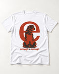 Rottweiler Enough Is Enough T-Shirt in White, flat lay product photo