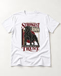 Rottweiler Trust T-Shirt in White, flat lay product photo