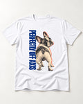 Perfectly Off Axis Frenchie T-Shirt in White, flat lay product photo