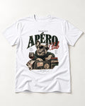 Frenchie Apero Club T-Shirt in White, flat lay product photo
