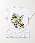 Deadline with a Pug Detour T-Shirt in White, flat lay product photo