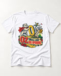 English Bulldog Small Legs Big Opinions T-Shirt in White, flat lay product photo