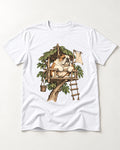 English Bulldog Above It All T-Shirt in White, flat lay product photo