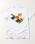 Corgi On My Terms T-Shirt in White, flat lay product photo