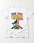 Shared Way Forward German Shepherd Dog T-Shirt in White, flat lay product photo