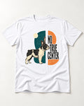No True Center Frenchie T-Shirt in White, flat lay product photo