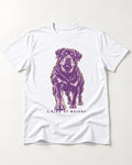 Rottweiler A Kind of Weight T-Shirt in White, flat lay product photo
