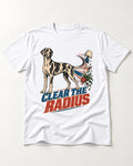 Great Dane Clear the Radius T-Shirt in White, flat lay product photo