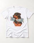 Rottweiler Hold with Care T-Shirt in White, flat lay product photo