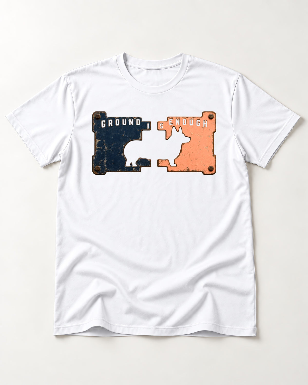 Corgi Is Enough T-Shirt in White, flat lay product photo