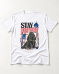 Stay Unbothered Shih Tzu T-Shirt in White, flat lay product photo