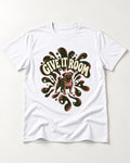 Give Pug Room T-Shirt in White, flat lay product photo