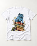 English Bulldog Does It Better T-Shirt in White, flat lay product photo