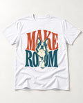 Make Room for the Boston Terrier T-Shirt in White, flat lay product photo