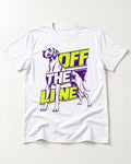 Great Dane Off the Line T-Shirt in White, flat lay product photo