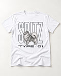 Pomeranian Spitz T-Shirt in White, flat lay product photo
