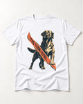 Lead From Here Labrador Retriever T-Shirt in White, flat lay product photo