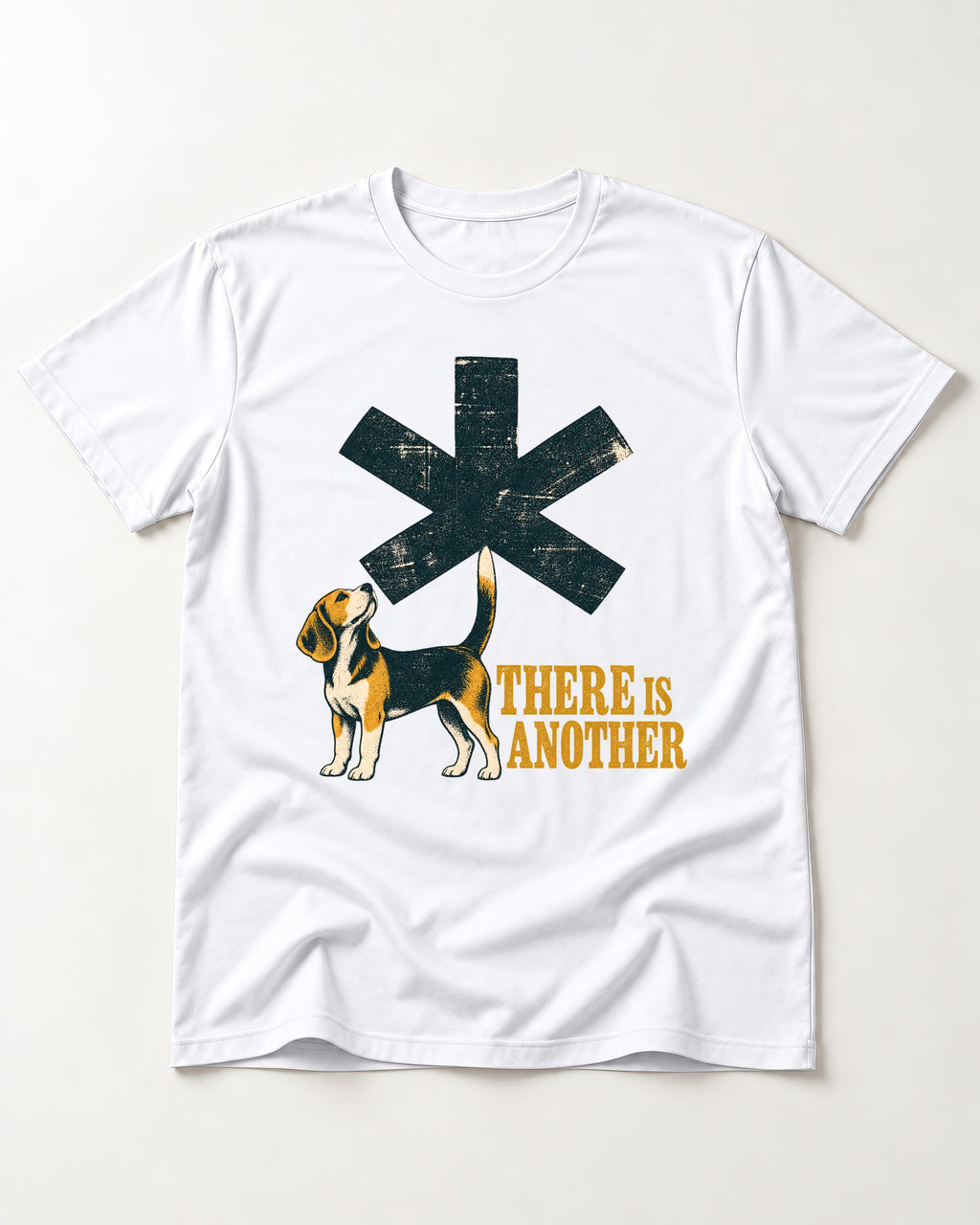 There Is Another Beagle T-Shirt in White, flat lay product photo