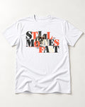 Frenchie Still Moves Fast T-Shirt in White, flat lay product photo