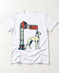 Great Dane Route the Load T-Shirt in White, flat lay product photo