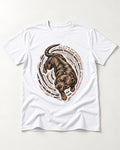 Pitbull Built From Heartwood T-Shirt in White, flat lay product photo