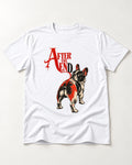 Frenchie After the End T-Shirt in White, flat lay product photo