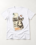Sit Wait Paid Frenchie T-Shirt in White, flat lay product photo