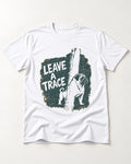 Pug Leaves a Trace T-Shirt in White, flat lay product photo