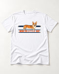 Mind the Little Corgi Gap T-Shirt in White, flat lay product photo