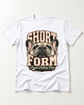 Short Form Frenchie T-Shirt in White, flat lay product photo