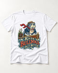 River English Bulldog Does It Better T-Shirt in White, flat lay product photo