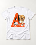 Take the Angle Labrador Retriever T-Shirt in White, flat lay product photo