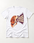 Beagle Press Release T-Shirt in White, flat lay product photo