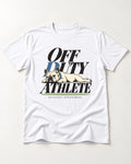 Off Duty Athlete Frenchie T-Shirt in White, flat lay product photo