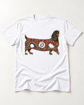Dachshund Ever After T-Shirt in White, flat lay product photo