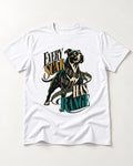 Every Pitbull Scar Has Range T-Shirt in White, flat lay product photo
