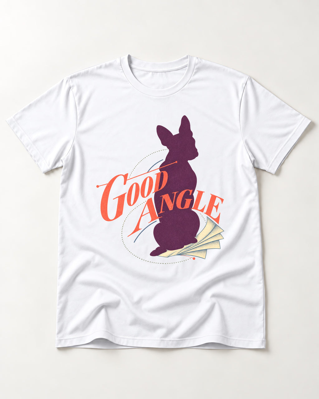 Good Angle Boston Terrier Paper Graphic T-Shirt in White, flat lay product photo