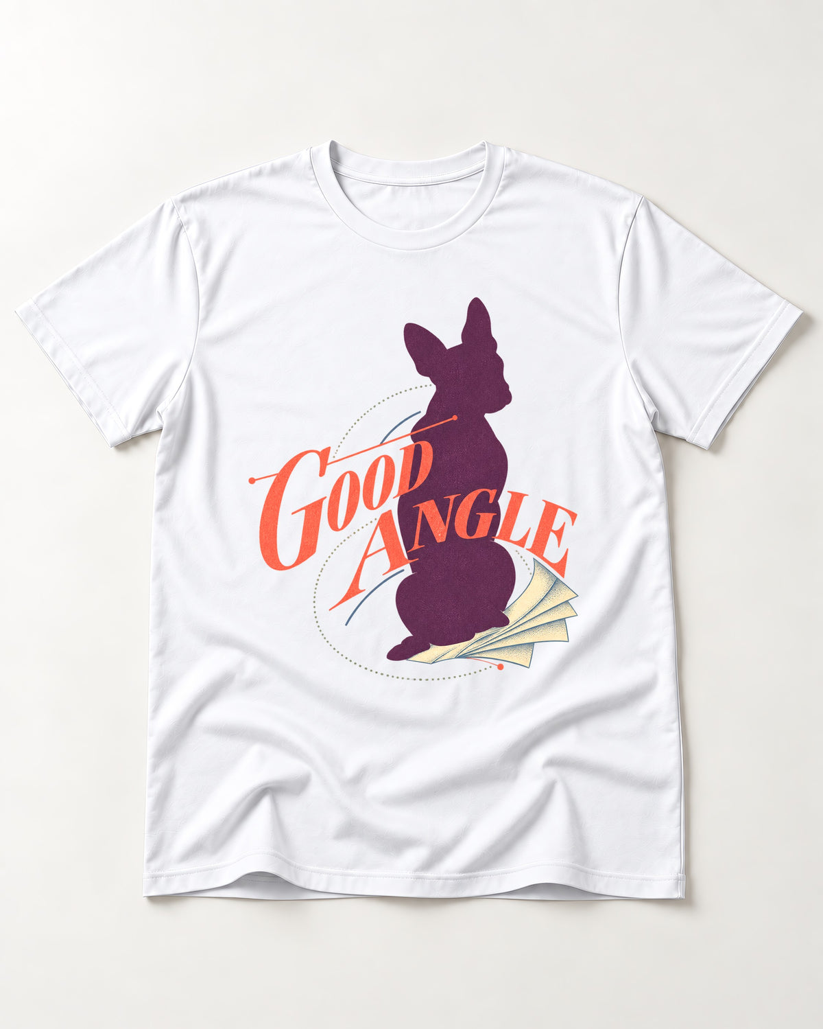 Good Angle Boston Terrier Paper Graphic T-Shirt in White, flat lay product photo