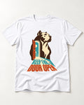 Keep the Door Open Pitbull T-Shirt in White, flat lay product photo