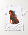 Rottweiler Leave a Light Trace T-Shirt in White, flat lay product photo