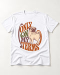 Pug Only on My Terms T-Shirt in White, flat lay product photo