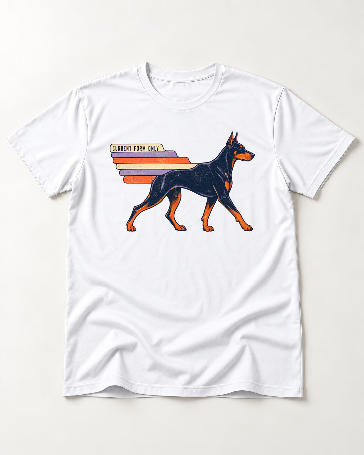 Doberman Current Form Only Speed Bars Graphic T-Shirt in White, flat lay product photo