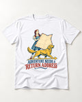 Golden Retriever Return Address T-Shirt in White, flat lay product photo