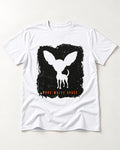 More White Space Chihuahua T-Shirt in White, flat lay product photo