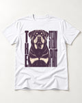 Rottweiler The Steady Part T-Shirt in White, flat lay product photo